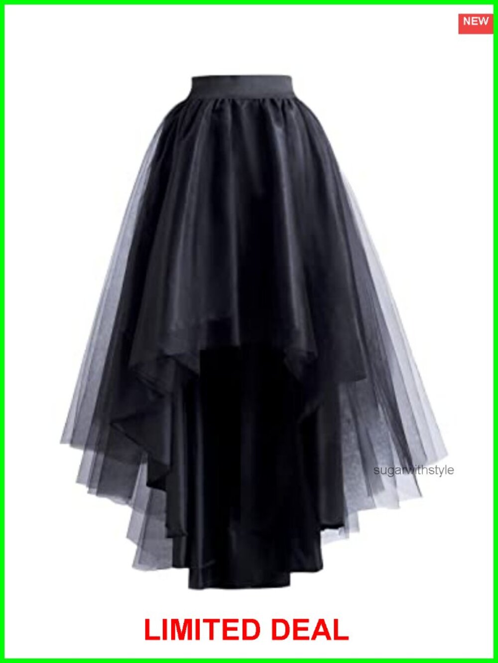 High Low Tulle Skirt Lace Up Mesh Long Tutu for Wedding Prom Party